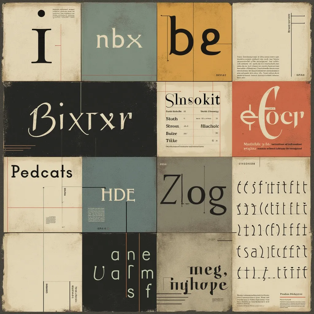 Estudio de tipografía sobre grilla asimétrica