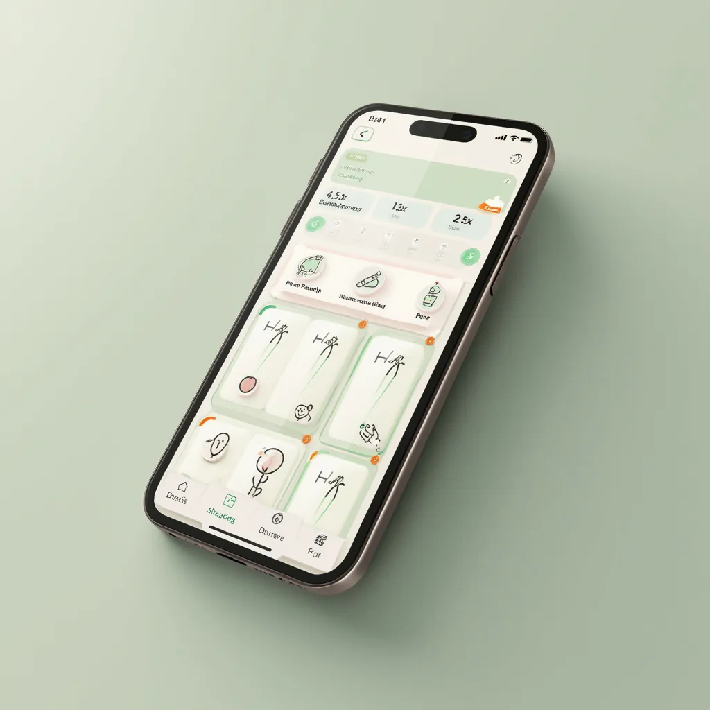 Interfaz de app de salud